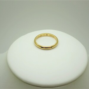 CARTIER WEDDING Ring, Size 51 (5.75 US) 2.5mm Yellow Gold & Diamond Band, Cartier B4057700, Cartier 1895 Ring w Certificate, Stackable Rings 画像 8