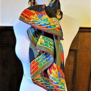 CARTIER SCARF, "Jeweled Menagerie", 100% Silk with Cartier Tag, Box & Certificate, Made in France, Cartier Foulard Soie, Vintage Scarf image 3