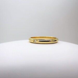 CARTIER WEDDING Ring, Size 51 (5.75 US) 2.5mm Yellow Gold & Diamond Band, Cartier B4057700, Cartier 1895 Ring w Certificate, Stackable Rings 画像 6