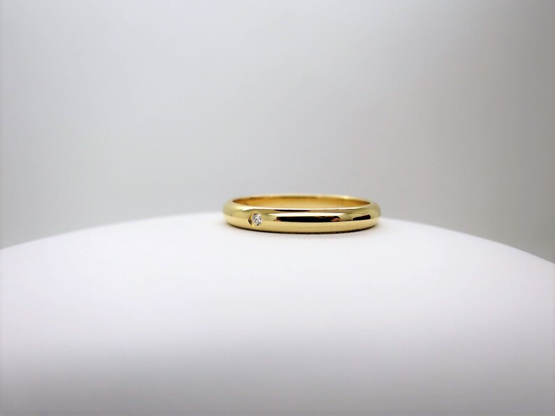 CARTIER WEDDING Ring, Size 51 (5.75 US) 2.5mm Yellow Gold & Diamond Band, Cartier B4057700, Cartier 1895 Ring w Certificate, Stackable Rings 画像 6