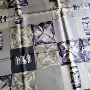 CARTIER SCARF, "Tank Ring" Motif, 100% Silk with Tag, Made in Italy, Vintage Scarf image 3