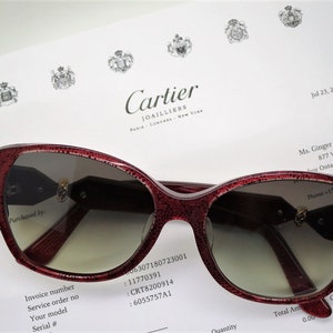 CARTIER TRINITY SUNGLASSES, Luxury Edition in Signature Cartier Red, Womens Sunglasses, Designer Sunglasses, Cartier Eye Wear, Gifts for Her zdjęcie 8