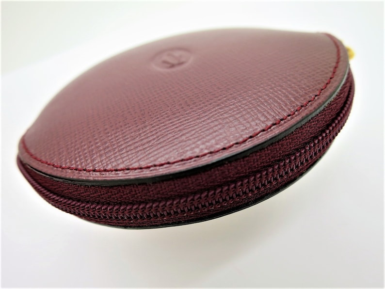 CARTIER COIN PURSE in Bordeaux Cowhide with Zipper includes Cartier Red Box and Certificate