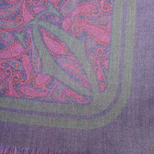 CARTIER SHAWL, "Paisley" Pattern, Wool with Silk Blend, Made in Italy, Gifts for Women, Gifts for Her, Scarves & Wraps, Blue Accessories image 8