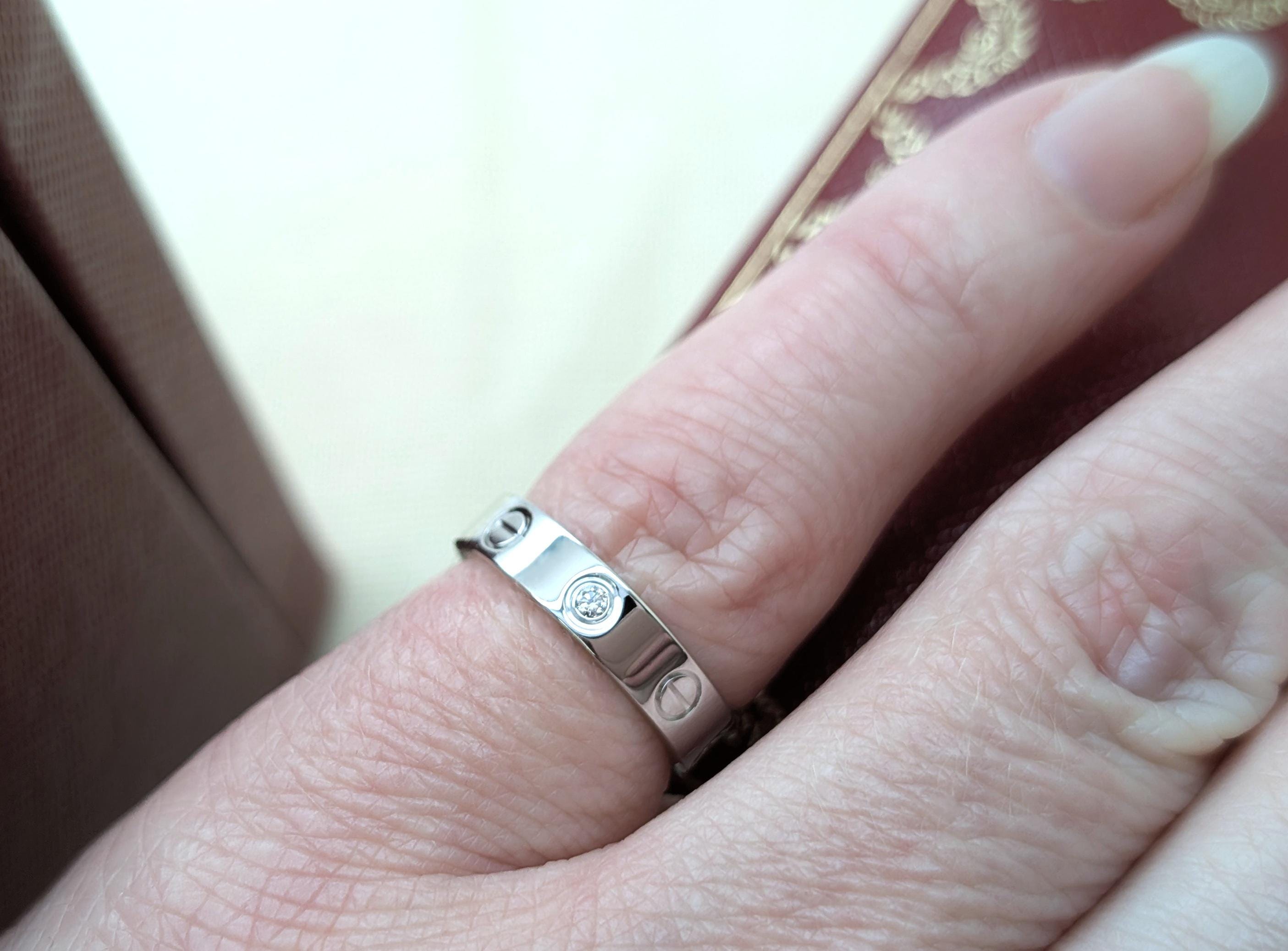 LAST ONE! Cartier Size 5 Love Ring White Gold With Diamond