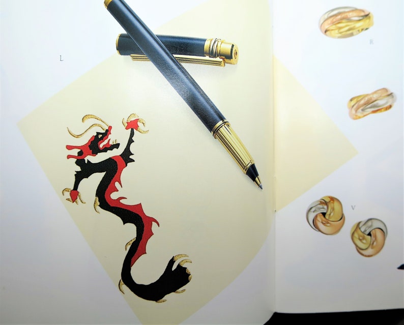 CARTIER STATIONERY, "Chinese Dragon" by Bill Glass for Cartier, Set of 5 w Envelopes & Box, Note Cards, Cartier circa 1990, Fine Stationery image 8
