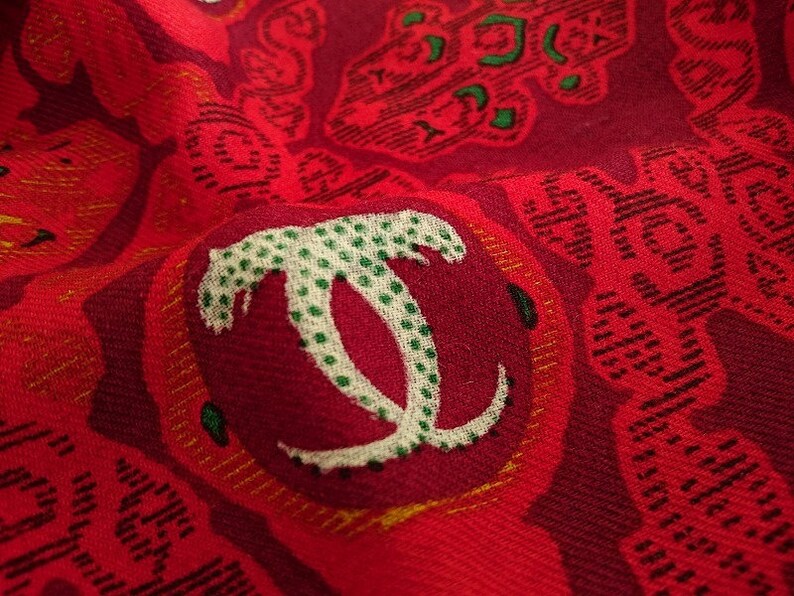 CARTIER SHAWL, "Royal Warrant" Pattern, Wool with Silk Blend, Made in Italy, Gifts for Women, Red Accessories, Scarves & Wraps, Evening Wrap image 4