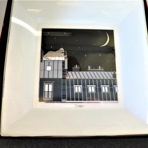 CARTIER TRAY (XL), "Midnight in Paris" Panthere Decor, Ideal for Jewelry & Vanity, Luxury Fine Porcelain, Platinum Decor, Limoges Porcelain image 4