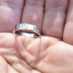 CARTIER LOVE Band, Size 52 (6 US), 18kt White Gold, Cartier Love Ring, Cartier B4085100, Gifts for Women, Wedding Ring, Vintage Cartier image 8