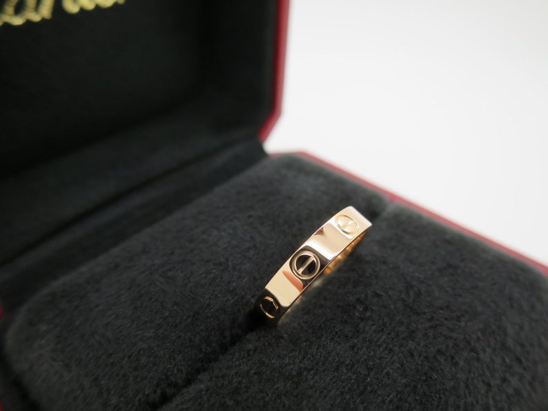 CARTIER LOVE Band, Size 48 (4.75 US), 18kt Rose Gold w Cartier Box & Certificate, Cartier B4085200, Cartier B4085248, Cartier Pink Love Ring image 3
