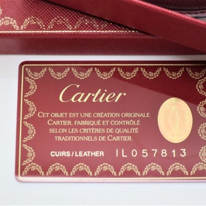 CARTIER COIN PURSE in Bordeaux Cowhide with Zipper includes Cartier Red Box and Certificate