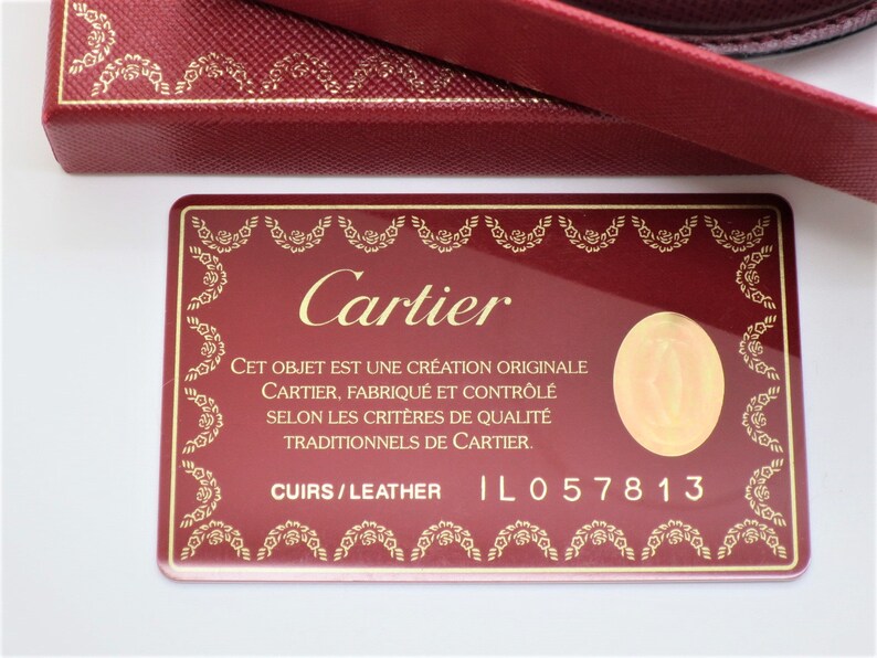 CARTIER COIN PURSE in Bordeaux Cowhide with Zipper includes Cartier Red Box and Certificate