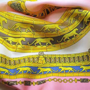CARTIER SILK SCARF L'Égypte Edition with Original Cartier Tag and Red Shopper