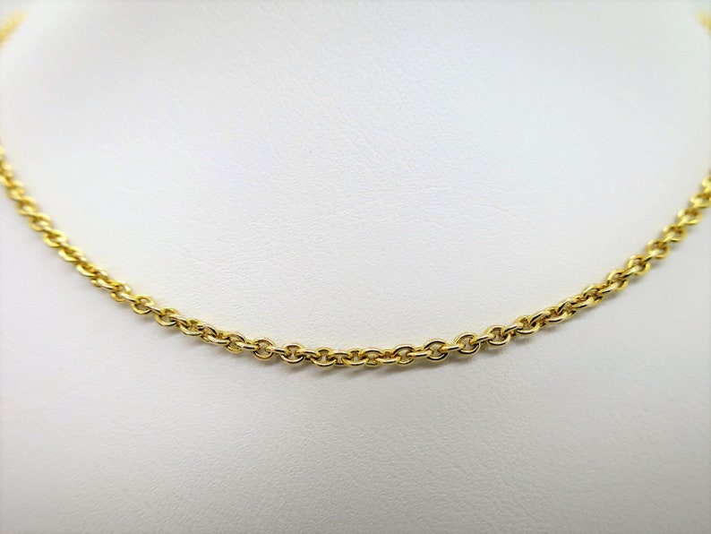 CARTIER CHAIN, 18kt Yellow Gold, 16 Inches Long, Secure Mid-Weight Gauge for Pendants, Cartier Box & Certificate, Cartier Necklace image 4