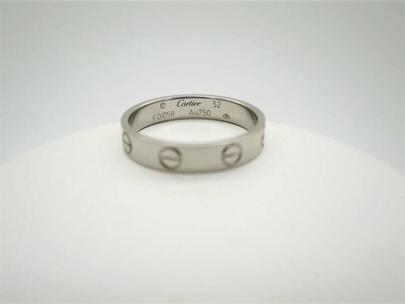 CARTIER LOVE Band, Size 52 (6 US), 18kt White Gold, Cartier Love Ring, Cartier B4085100, Gifts for Women, Wedding Ring, Vintage Cartier image 4
