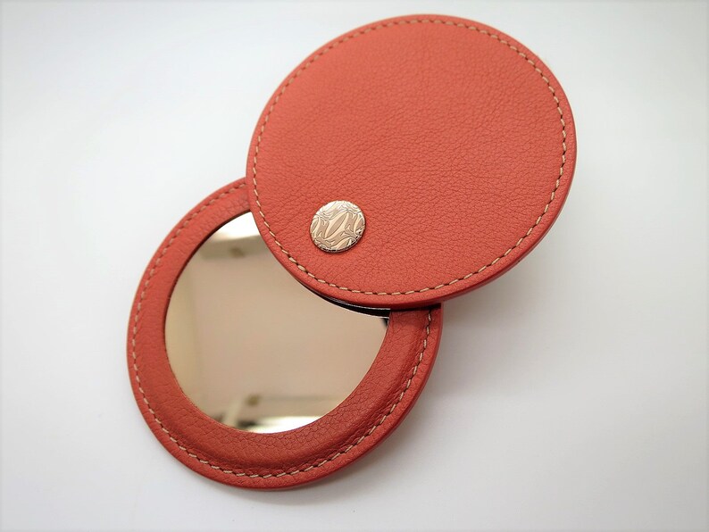 CARTIER MIRROR, Small Hand Mirror, Compact Style for Purse or Briefcase with Cartier Box & Certificate image 1