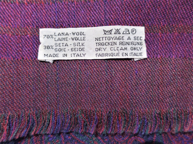 CARTIER SHAWL, "Paisley" Pattern, Wool with Silk Blend, Made in Italy, Gifts for Women, Gifts for Her, Scarves & Wraps, Blue Accessories image 6