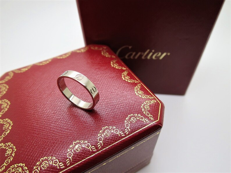 CARTIER LOVE BAND, Size 6.25 (52), 18kt White Gold Love Ring, Cartier Love Ring, Cartier B4085100, Cartier B4085152, Gifts for Her image 6