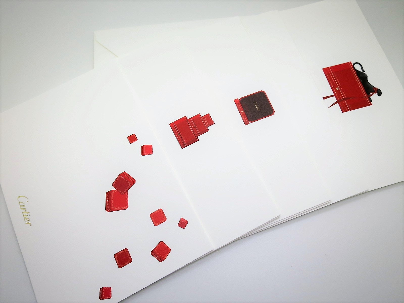 CARTIER STATIONERY Set of 15 Cards With Envelopes & Red Etsy