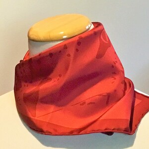 CARTIER SCARF or POUF, "La Panthère Rubis", 100% Silk Twill, Cartier Tag & Box, Made in Italy, Ruby Red, Panther Print, Foulard Soie image 9