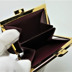 CARTIER COIN PURSE, Classic Burgundy with Golden Finish, Cartier Box & Certificate, Cartier Wallet, Leather Goods, Coin Pouch, Change Purse image 5