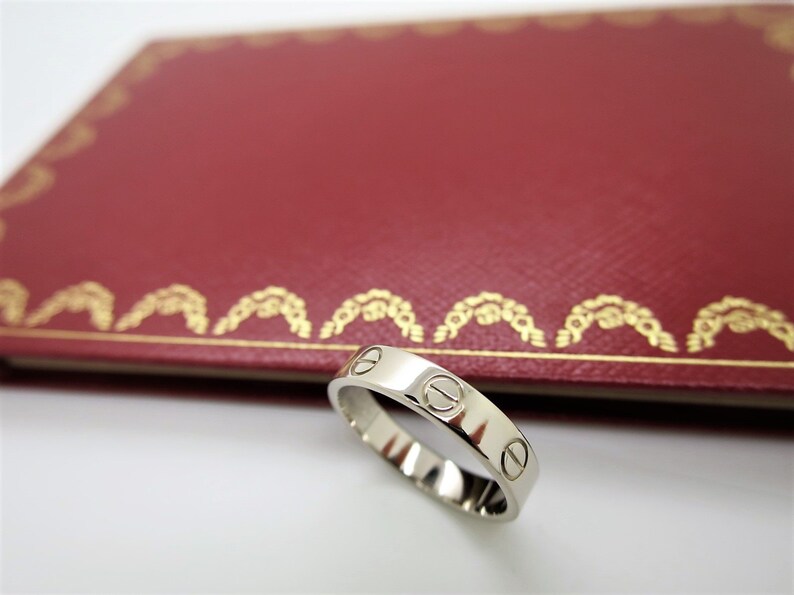 CARTIER LOVE Band, Size 49 (5 US), 18kt White Gold, Cartier Love Ring, Cartier B4085100, Cartier B4085149, Gifts for Her, Wedding Ring image 1