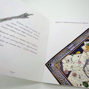 CARTIER SCARF, "Correspondance Princiere" Edition, 100% French Silk with Cartier Tag, Booklet & Red Box, Cartier Foulard Soie, Vintage Scarf image 2