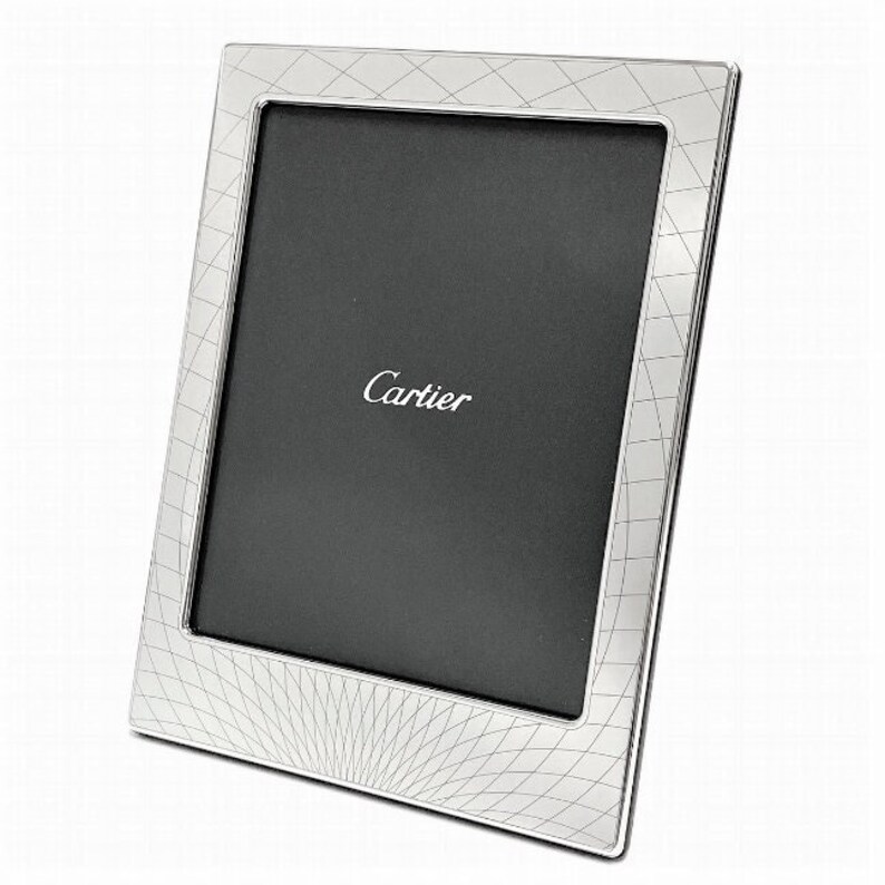 CARTIER PHOTO FRAME, Silver w Wood, Picture Frame, Gifts for Women & Men, Vintage Cartier, Home Decor, Mementos, Wedding, Anniversary image 10