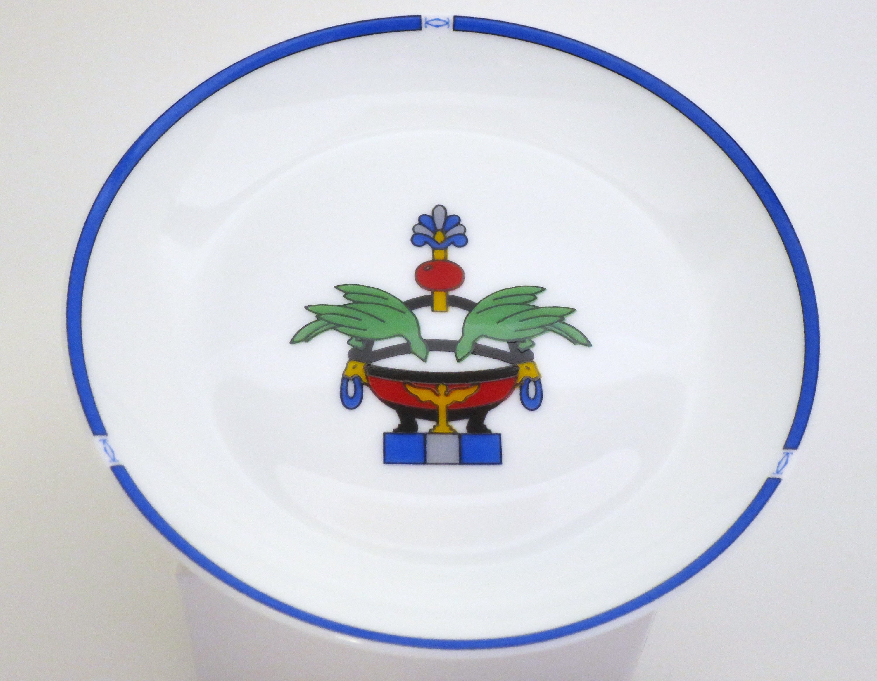 Vintage Cartier Ring Dish, Limoges Porcelain, Lapis Blue La Maison