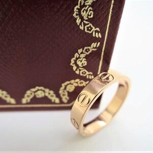 CARTIER LOVE Band, Size 48 (4.75 US), 18kt Rose Gold w Cartier Box & Certificate, Cartier B4085200, Cartier B4085248, Cartier Pink Love Ring image 8