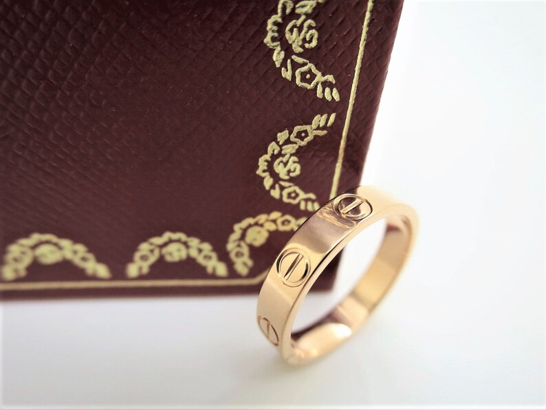 CARTIER LOVE Band, Size 48 (4.75 US), 18kt Rose Gold w Cartier Box & Certificate, Cartier B4085200, Cartier B4085248, Cartier Pink Love Ring image 8