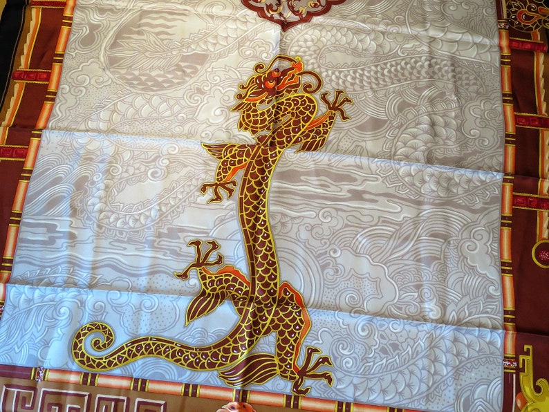 CARTIER SCARF, "Le Baiser du Dragon" Edition, 100% Silk, Includes Cartier Tag & Certificate, Cartier Red Box, Foulard Soie, Vintage Scarves image 2