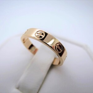 CARTIER LOVE Band, Size 48 (4.75 US), 18kt Rose Gold w Cartier Box & Certificate, Cartier B4085200, Cartier B4085248, Cartier Pink Love Ring image 2