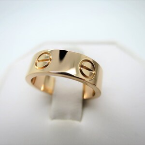 CARTIER LOVE Ring, Size 48 (4.5 US), 18kt Rose Gold w Cartier Box & Certificate, Cartier B4084800, Cartier B4084848, Pink Gold Ring image 5