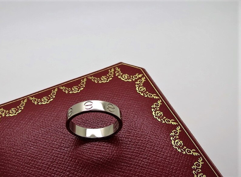 CARTIER LOVE Band, Size 49 (5 US), 18kt White Gold, Cartier Love Ring, Cartier B4085100, Cartier B4085149, Gifts for Her, Wedding Ring image 5