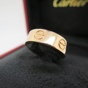 CARTIER LOVE Ring, Size 48 (4.5 US), 18kt Rose Gold w Cartier Box & Certificate, Cartier B4084800, Cartier B4084848, Pink Gold Ring image 8