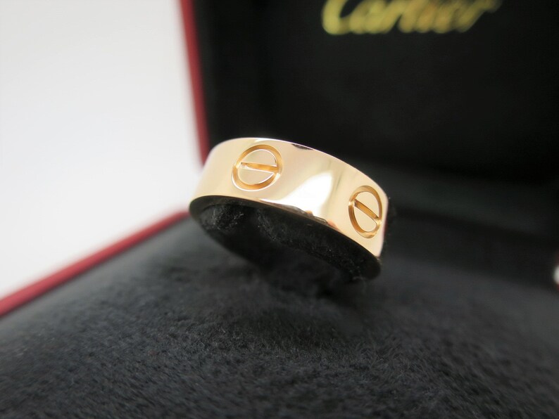 CARTIER LOVE Ring, Size 48 (4.5 US), 18kt Rose Gold w Cartier Box & Certificate, Cartier B4084800, Cartier B4084848, Pink Gold Ring image 8