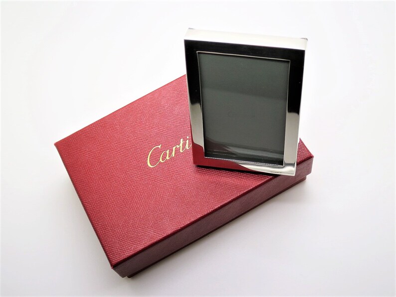 CARTIER PHOTO FRAME, Handmade of Solid Silver w Wood Back, Circa 1950's, Picture Frame, Gifts for Women, Gifts for Men, Vintage Cartier image 6