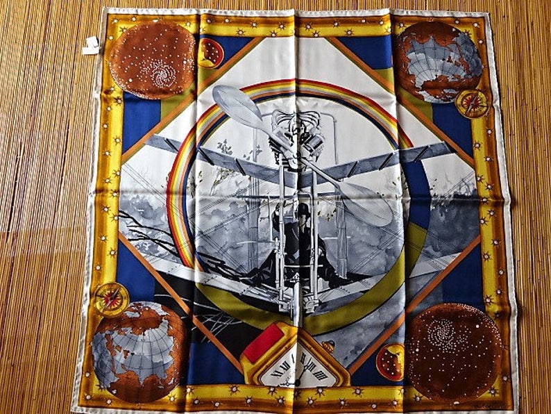 CARTIER SCARF, "Santos Dumont" Model, 100% Silk, with Tag, Box & Certificate, Cartier Foulard Soie, Vintage Scarf image 5