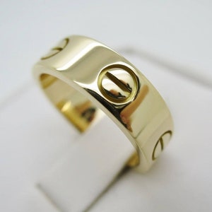 CARTIER LOVE Ring, Size 49 (4.75 US), 18kt Yellow Gold with Cartier Box & Certificate, Cartier B4084600, Cartier B4084649, Wide Band image 1
