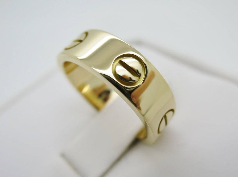 CARTIER LOVE Ring, Size 49 (4.75 US), 18kt Yellow Gold with Cartier Box & Certificate, Cartier B4084600, Cartier B4084649, Wide Band image 1