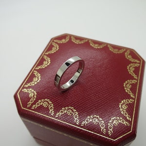 CARTIER WEDDING Ring, Size 50 (5.5 US), "C de Cartier", Platinum & Diamond, Cartier Box + Certificate, Cartier B4051300, Cartier B4051350 image 7
