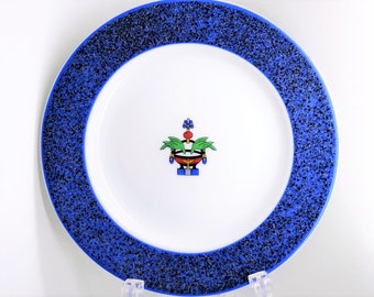 AUTHENTIC CARTIER LIMOGES Tea Plate for La Maison Venitienne Vintage Porcelain Pattern in Lapis Blue