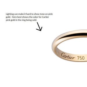 CARTIER WEDDING RING Size 5 in Rose (Pink) Gold 18kt and 2.5mm Wide includes Cartier Certificate of Authenticity
