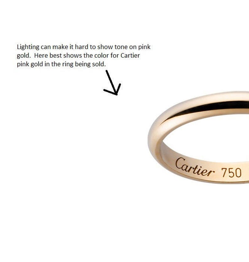 CARTIER WEDDING RING Size 5 in Rose (Pink) Gold 18kt and 2.5mm Wide includes Cartier Certificate of Authenticity