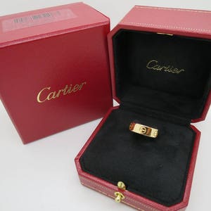 CARTIER LOVE Ring, Size 49 (4.75 US), 18kt Yellow Gold with Cartier Box & Certificate, Cartier B4084600, Cartier B4084649, Wide Band image 4