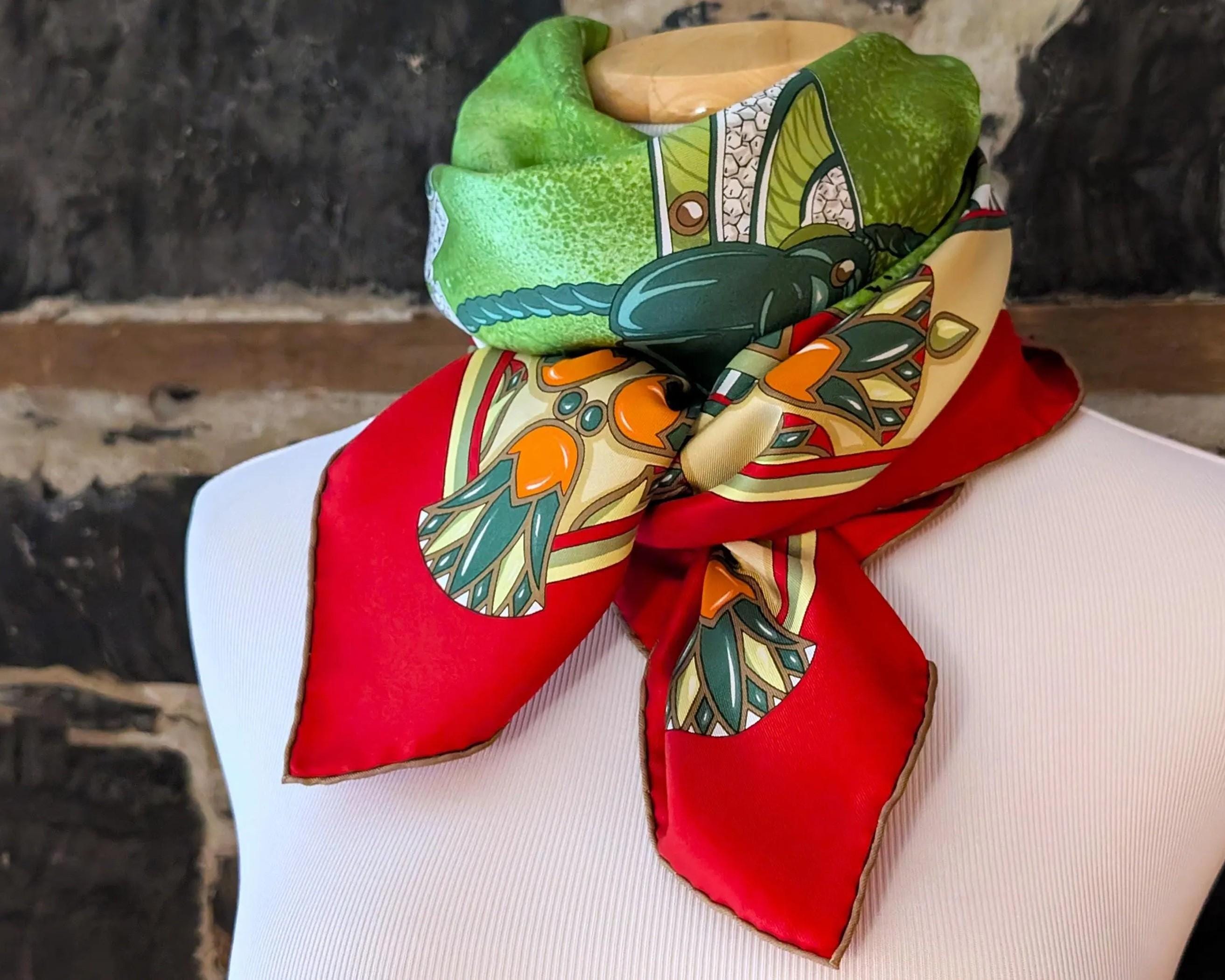 Cartier 80s 90s Dragon Silk Scarf unisex Silk Cartier Scarf - Etsy