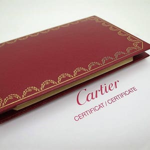 Cartier certificate of authenticity.