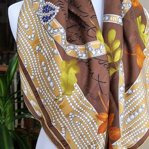 CARTIER SCARF, "L'Automne" Model, 100% Silk, Made in France, with Tag & Box, Cartier Foulard Soie, Vintage Scarf image 8