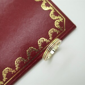CARTIER TRINITY Wedding Ring, Size 49 (5 US), 18kt 3-Gold Band, Cartier Box & Certificate, Cartier B4052200, Cartier B4052249, Stacking Ring image 3
